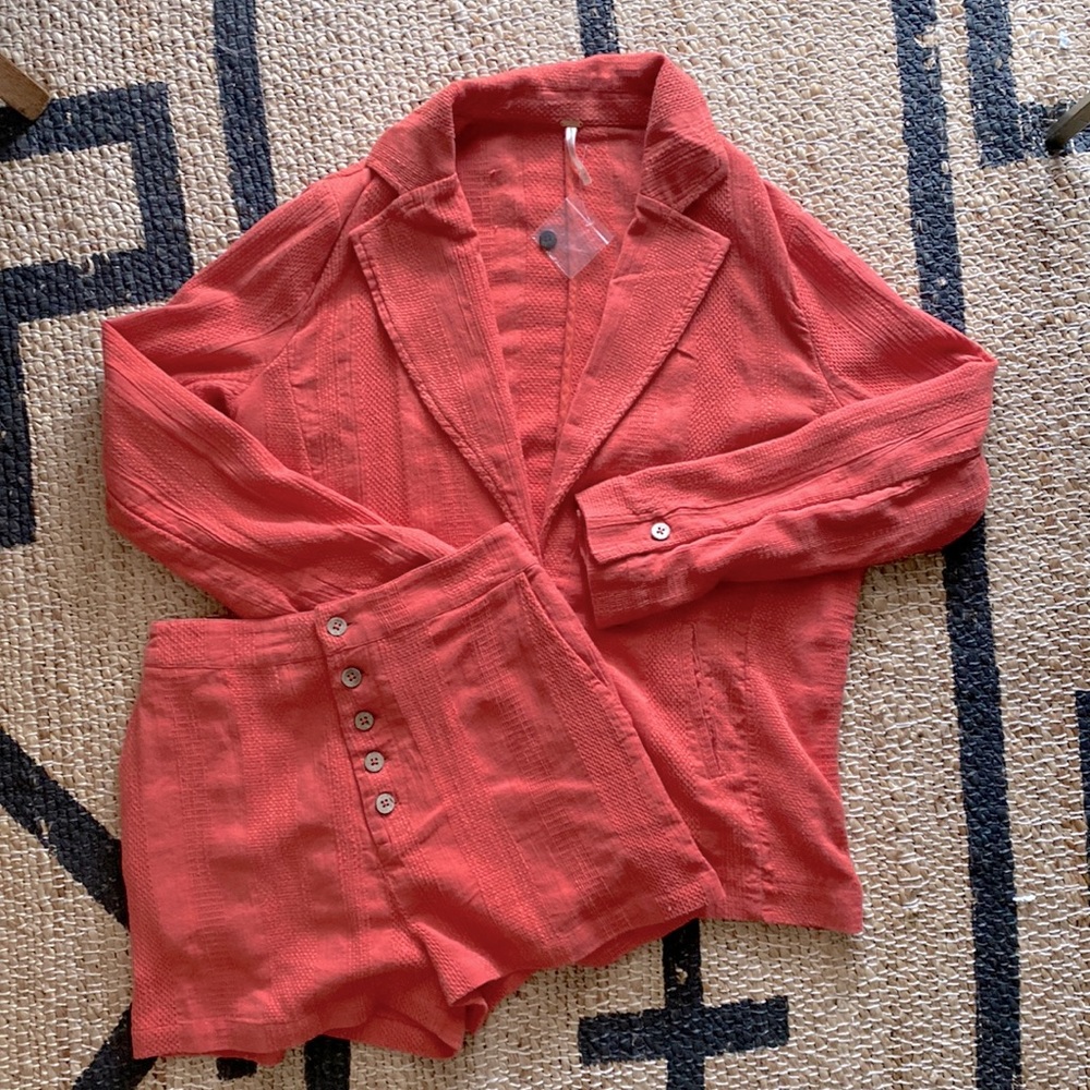 NWOT Free People Beach Modern Blazer and Shorts 2 piece set.
